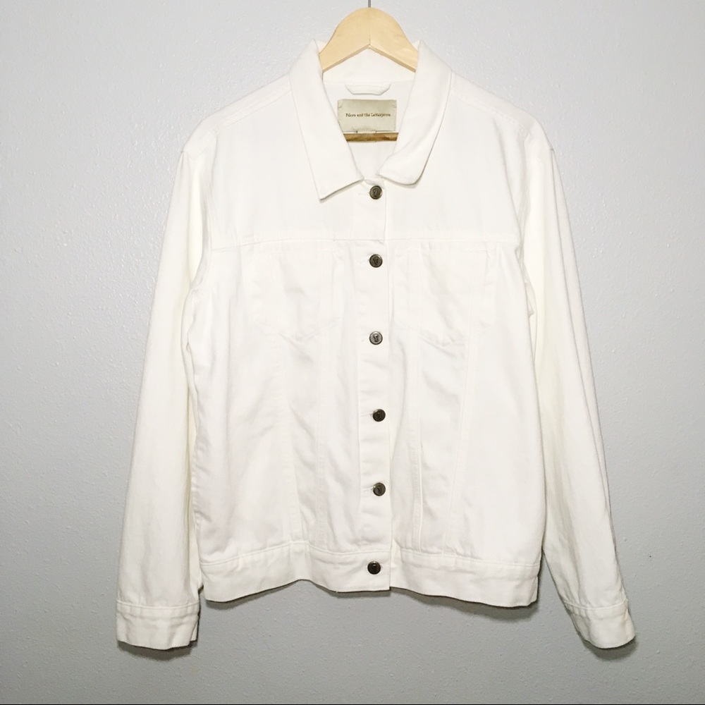 Pilcro And The Letterpress White Denim Jean Jacket
